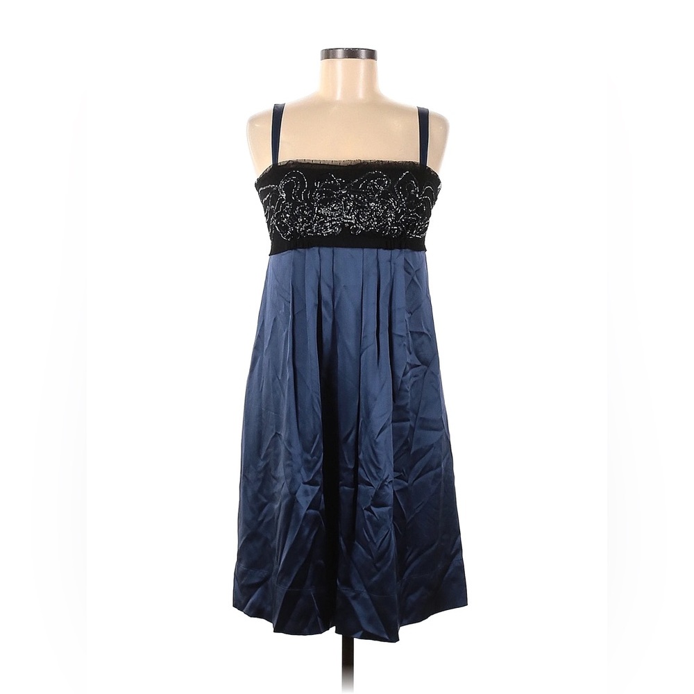 BCBGMAXAZRIA navy blue silk cocktail dress
